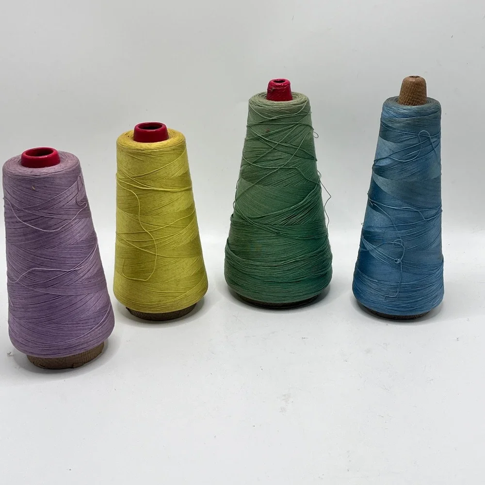Vintage Crown Thread Co Loyal Mercerized Cotton Cones 6000 Yds 00-2 Set of 4